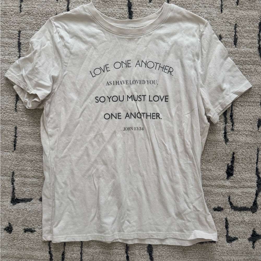 Cream Graphic T-Shirt with Inspirational Quote